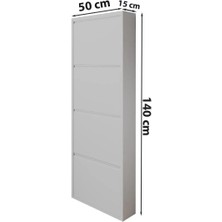 4'lü Metal Ayakkabılık Beyaz
