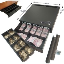 Saypos Montaj Askılı Iç-Dış Full Metal Ağır Yük Para Çekmecesi 5 Geniş Banknotlu Ekstra Büyük 46X46,5X11CM