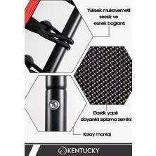 Kentucky Prime 135 cm ( 54 Inç ) Tutmalı Trambolin Çelik Ayak Çelik Gövde Kırmızı Trambolin