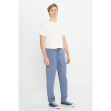 Wrangler W221266TF Indigo Erkek Beli Lastikli Chino Jogger Pantolon