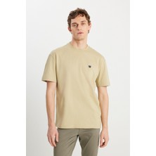 Wrangler MW7NM203877303 Yeşil  Erkek Regular Fit Bisiklet Yaka T-Shirt