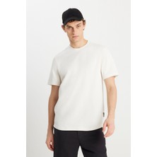 Wrangler W2510718104 Ekru Erkek Regular Fit Bisiklet Yaka T-Shirt