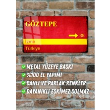 Göztepe Metal Posteri - Sokak Tabelası Görünümlü Parlak Tablo / Eskitme