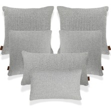 Mira Gri Keten 6'lı Kırlent Seti