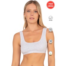 Özkan 27407 Kadın Pamuklu Likralı Çıkarılabilir Pedli Balensiz Süprem Kumaş Rahat Kalın Askılı Sütyen Büstiyer