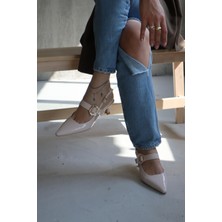 Sister In Love Shoes Sue Kısa Topuklu Taş Detaylı Rugan Stiletto