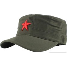 Kızıl Yıldızlı Che Guevara Fidel Castro Şapka Yeşil Ayarlanabilr
