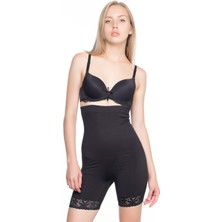 Miraxx Siyah Mı Emay 2027 Yüksek Bel Dantelli Paçalı Korse