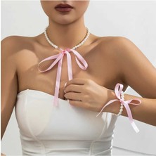 Kurdeleli Inci Kolye Bileklik Set