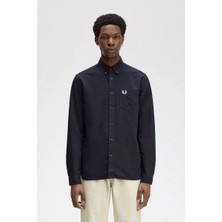 Fred Perry Erkek Lacivert Logolu Oxford Gömlek