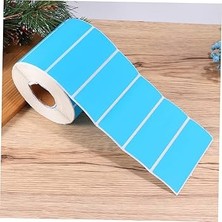 Expert Barkod 40 x 80 mm Mavi Kuşe Etiket 1250'LİK Rulo.  "hotmelt Güçlendirilmiş Yapışkan" Kuşe Etiket