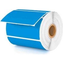 Expert Barkod 40 x 80 mm Mavi Kuşe Etiket 1250'LİK Rulo.  "hotmelt Güçlendirilmiş Yapışkan" Kuşe Etiket