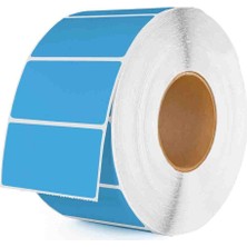 Expert Barkod 40 x 80 mm Mavi Kuşe Etiket 1250'LİK Rulo.  "hotmelt Güçlendirilmiş Yapışkan" Kuşe Etiket