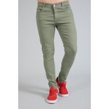 Mutlu City Yeni Sezon Erkek Denim Slim Fit Likralı Kot Jean Pantolon 2165-YEŞIL
