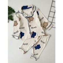 Ayıcıklı Unisex %100 Pamuk Bebek Pijama Takımı