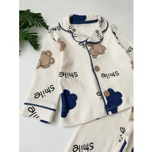 Ayıcıklı Unisex %100 Pamuk Bebek Pijama Takımı