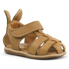 Rakerplus Bunny Hakiki Deri Taba Cırtlı Bebek Sandalet