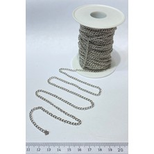 Hayalperest Boncuk Yassı Metal Kolye Zinciri 10 mt