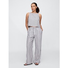 Kadın Çok Renkli Mid Rise Pull-On Wide-Leg Pantolon