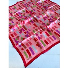 Armine Sura İpek Eşarp 9341 - 51 Pembe Karışık Desen