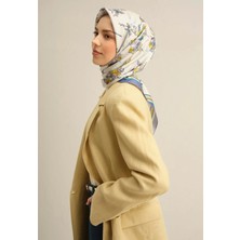 Armine Sura İpek Eşarp 9316 - 83 Beyaz Karışık Desen