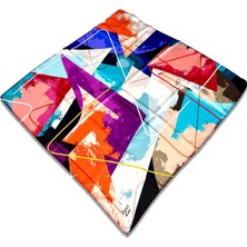 Levidor Siyah Turuncu Karma Desenli Tivil İpek Eşarp 3574 - 32228