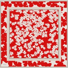 Belli Tivil İpek Eşarp 4044 - 12 Kırmızı Karışık Desen