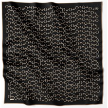 Belli Tivil İpek Eşarp 4109 - 32 Siyah Karışık Desen