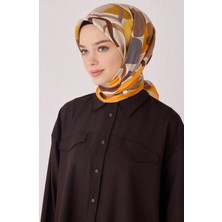 Belli Tivil İpek Eşarp 4054 - 33 Turuncu Karışık Desen