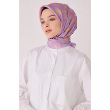 Belli Tivil İpek Eşarp 4057 - 52 Lila Karışık Desen