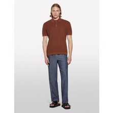Sisley Sisley   %100 Pamuk Triko Polo T-Shirt Erkek Kahverengi Polo - 325P1094S300M