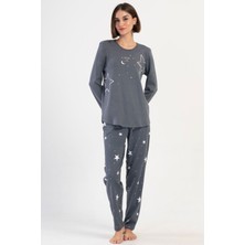 Pamuklu Kadın Interlok Büyük Beden Uzun Kol Pijama Takım
, 403357