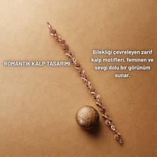 Hazemy 14K Altın Rengi Kalp Motifli Işıltılı Bileklik,xupıng Vip Kararmaz ve Solmaz Çelik Bileklik