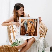 Tuvalle Ikiz Ruh Sayılarla Boyama Seti, Hobi Seti, 40X50 Tablo, Fırça Boya Asma Aparatı Dahil, Doğa
