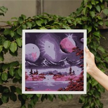 Tuvalle Uzayda Bir Bahar Sayılarla Boyama Seti, Hobi Seti, 40X50 Tablo, Fırça Boya Asma Aparatı Dahil, Doğa