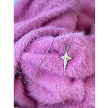 Aida Jewelss 316 L Cerrahi Çelik Kristaş Taşlı , Zirkon Taşlı Kutup Yıldızı Kolye