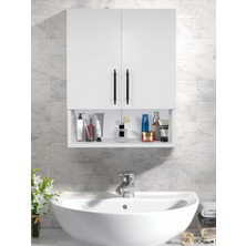 Çok Amaçlı Banyo Dolabı, Ecza Dolabı, 2 Kapaklı Dolap, Hol, Banyo, Ofis, Beyaz