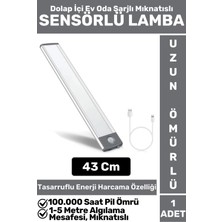 Premium Ev Oda Dolap Içi Çocuk Odası Gece Lambası Şarjlı Mıknatıslı Sensörlü Lamba 43 cm