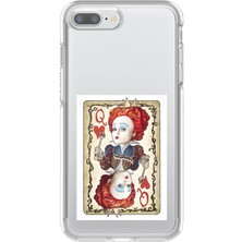 Dali Design iPhone 8 Plus Uyumlu Şeffaf Kılıf Kartlar Queen 3 Tasarımlı