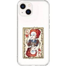 Dali Design iPhone 13 Mini Uyumlu Şeffaf Kılıf Kartlar Queen 3 Tasarımlı