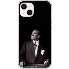 Dali Design iPhone 14 Plus Uyumlu Şeffaf Kılıf Atatürk 3 Tasarımlı