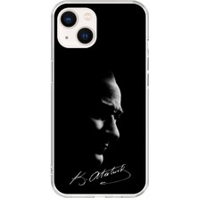 Dali Design iPhone 14 Plus Uyumlu Şeffaf Kılıf Atatürk 1 Tasarımlı