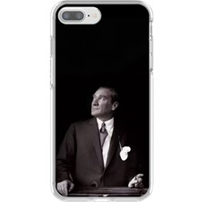 Dali Design iPhone 8 Plus Uyumlu Şeffaf Kılıf Atatürk 3 Tasarımlı
