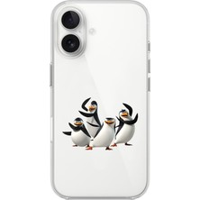Dali Design iPhone 16 Plus Uyumlu Şeffaf Kılıf Cartoon Madagaskar Penguenleri 8 Tasarımlı