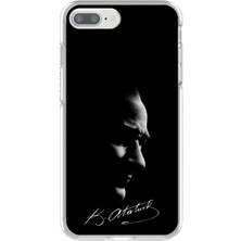 Dali Design iPhone 8 Plus Uyumlu Şeffaf Kılıf Atatürk 1 Tasarımlı