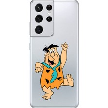 Dali Design Samsung Galaxy S21 Ultra Uyumlu Şeffaf Kılıf Cartoon Çakmaktaş 3 Tasarımlı