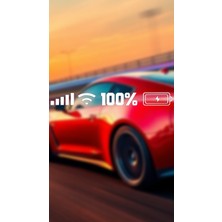 Batarya Pil Wifi Icon 25 x 3 cm Oto Sticker Araba Cam Sticker Beyaz