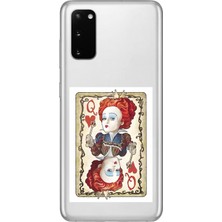 Dali Design Samsung Galaxy S20+ Uyumlu Şeffaf Kılıf Kartlar Queen 3 Tasarımlı