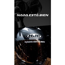 Nada Está Bien / Hiçbir Şey Yolunda Değil Yazı Jdm Motosiklet Kask Etiket Sticker 12X1CM Beyaz Renk