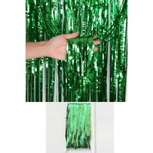 Patladı Gitti Metalize Arka Fon Kapı Perdesi Yeşil 100X200 cm